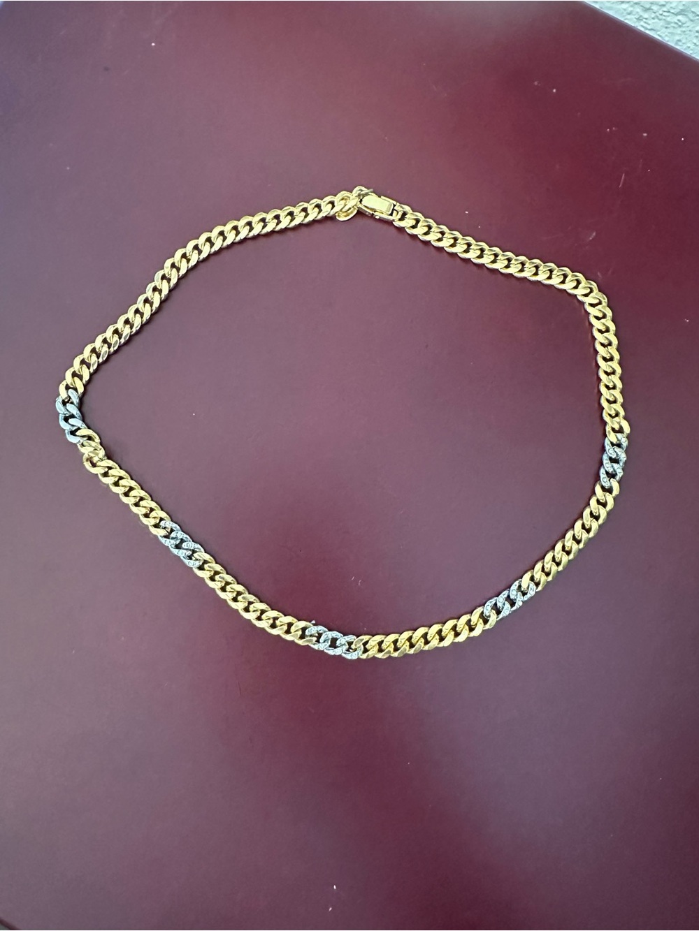 NLH Gold and Silver Two-Tone Cuban Link Necklace - Women Jewelry